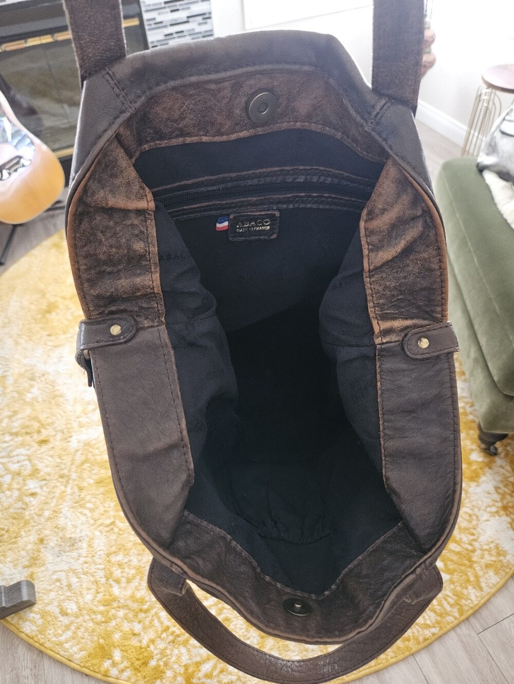 Oversized Leather Tote Bag - Picture 8 of 12